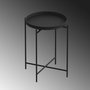 Hanah Home SHB-007 Mesa de centro de metal negra para salón, estilo moderno, 46x56x46 cm